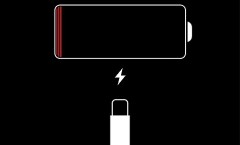 iPhone5の充電がない状態の雷マーク