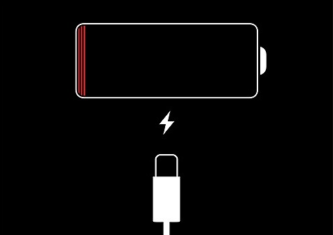 iPhone5の充電がない状態の雷マーク