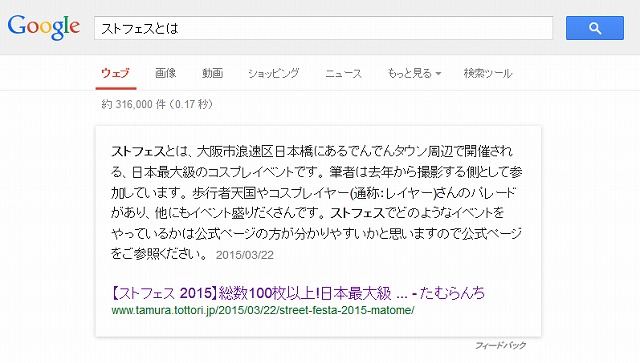 検索結果　ストフェスとは